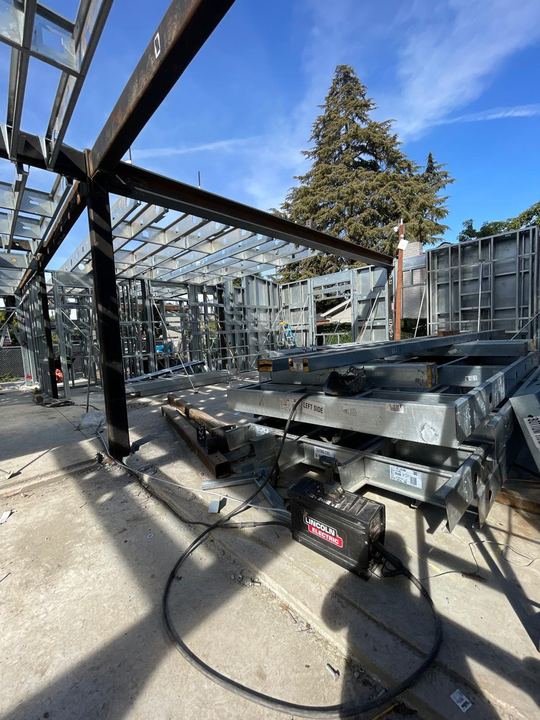 Custom welded steel framework for exterior and commercial metal projects.