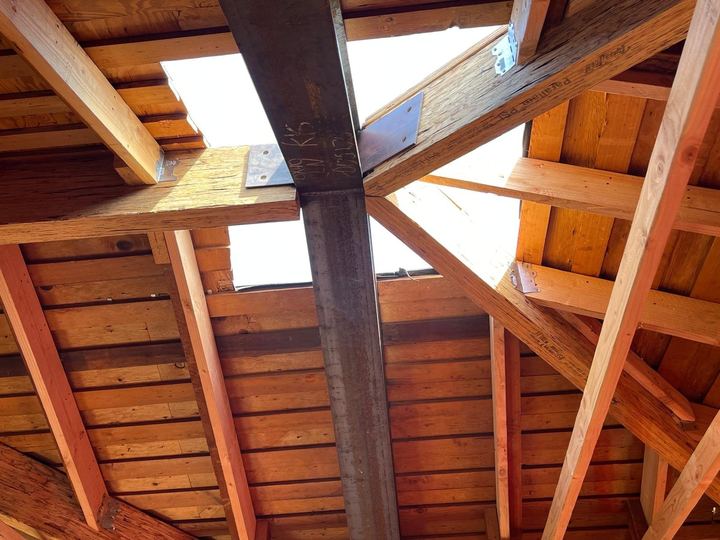 Welded steel connections for interior framing and support work.