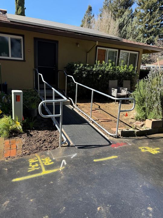 Welding for handrails, stair rails, posts, brackets, and access rails.
