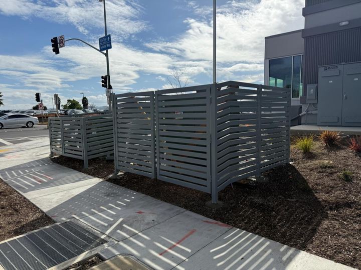 Custom welded steel screens, enclosures, gates, and site security metalwork.